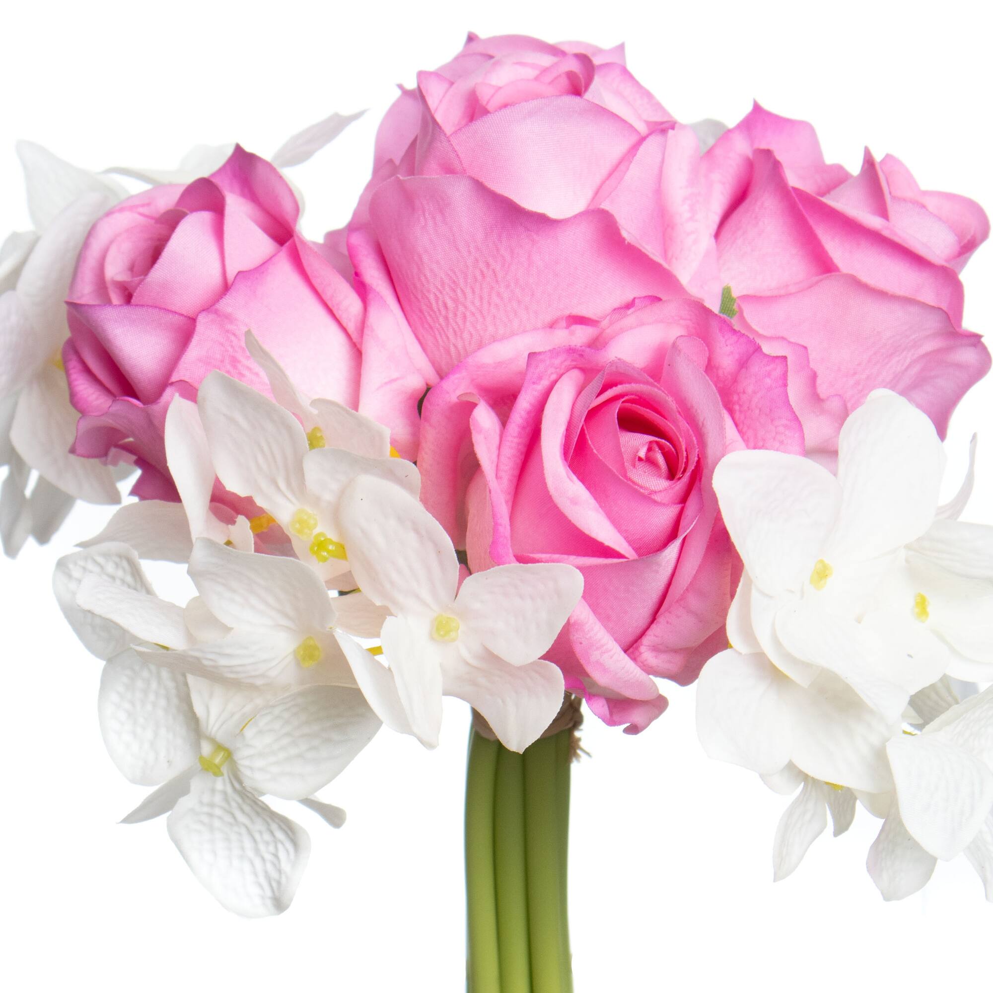 11" Pink & Cream Rose & Hydrangea Real Touch Deluxe Bush by Ashland®